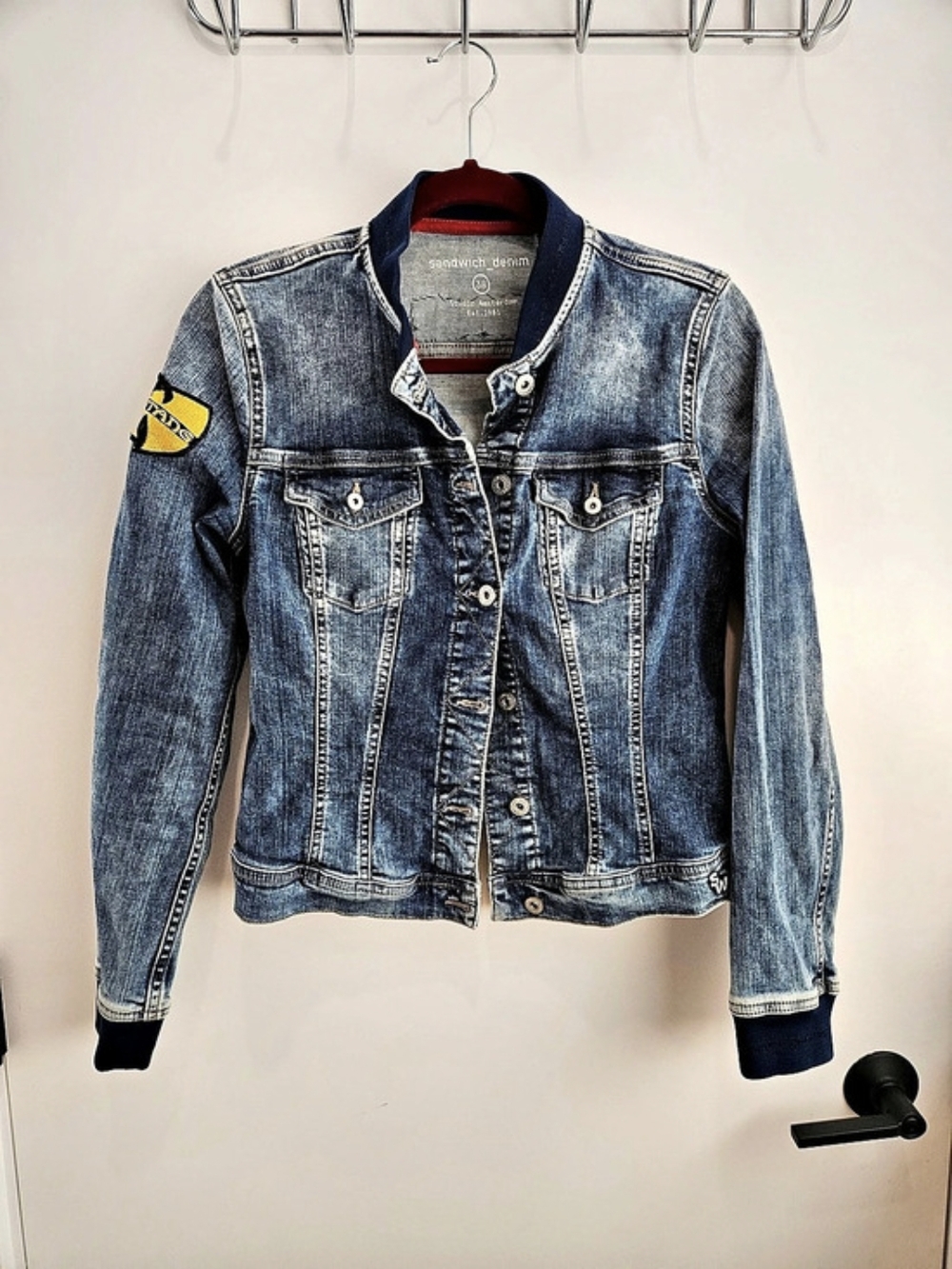 Sandwich Denim Women's Blue Jean Jacket With Added Patches